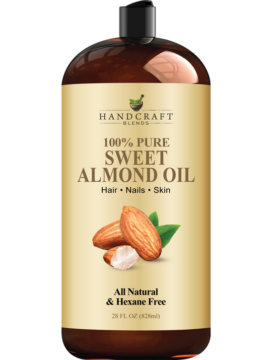 Handcraft Blends Sweet Almond Oil - 28 Fl Oz - 100% Pure and Natural - Premium Grade Carrier Oil for Skin and Hair - Hair and Body - Massage - Hexane-Free