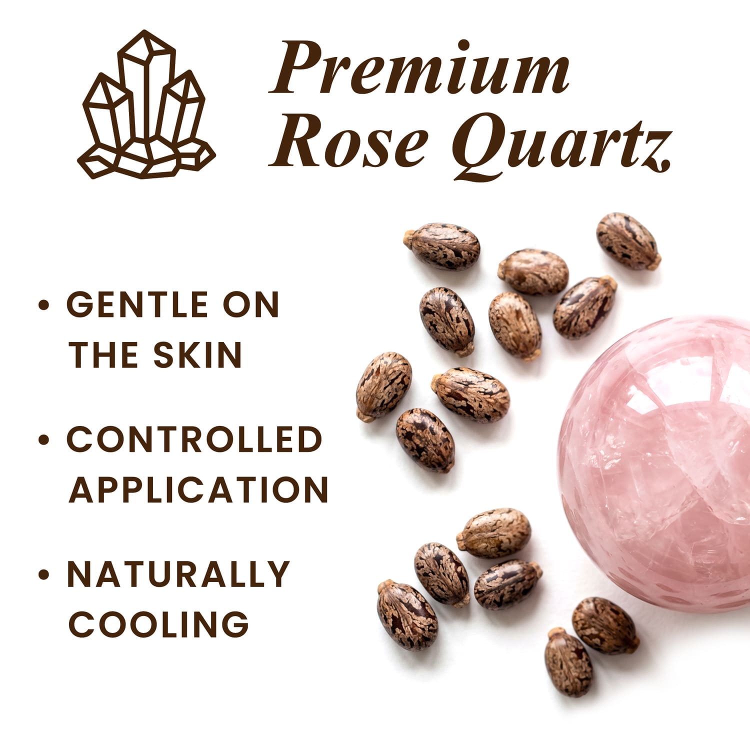 Organic Castor Oil with Rose Quartz Roll-On Bottles