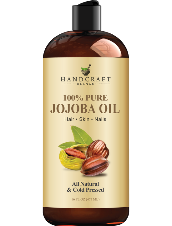 Handcraft Blends Jojoba Oil - Cold-Pressed 16 Fl Oz - 100% Pure and Natural Premium Grade Carrier Oil for Skin and Hair - Body Massage - Hexane-Free
