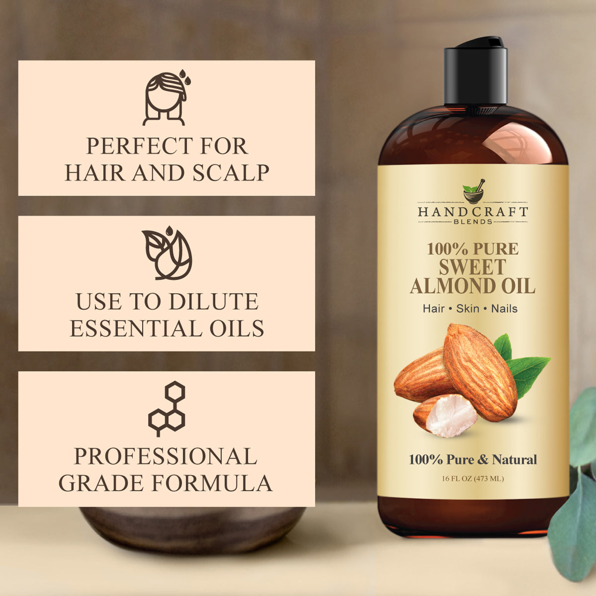 Sweet Almond Carrier Oil for Hair & Skin | Handcraft Blends Sweet Almond Carrier Oil for Hair & Skin | Handcraft Blends
