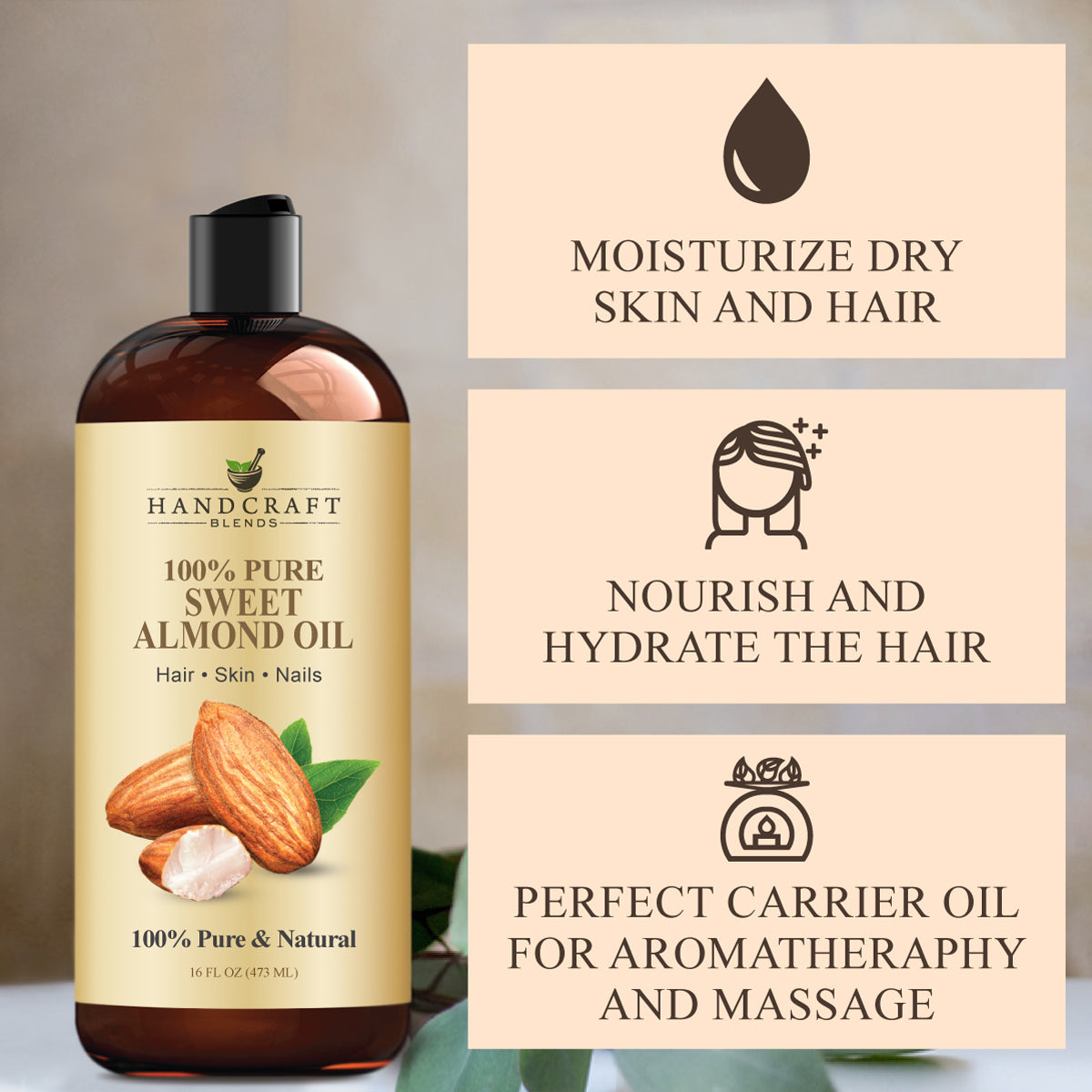 Sweet Almond Carrier Oil - 16 Fl Oz Sweet Almond Carrier Oil - 16 Fl Oz