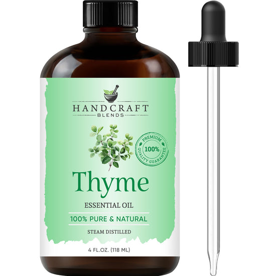 Handcraft Blends Thyme Essential Oil - Huge 4 Fl Oz - 100% Pure and Natural - Premium Grade with Glass Dropper