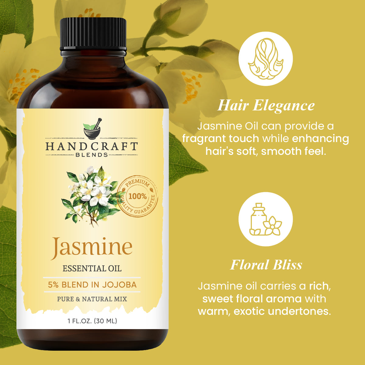 Jasmine Essential Oil - 5% Blend in Jojoba