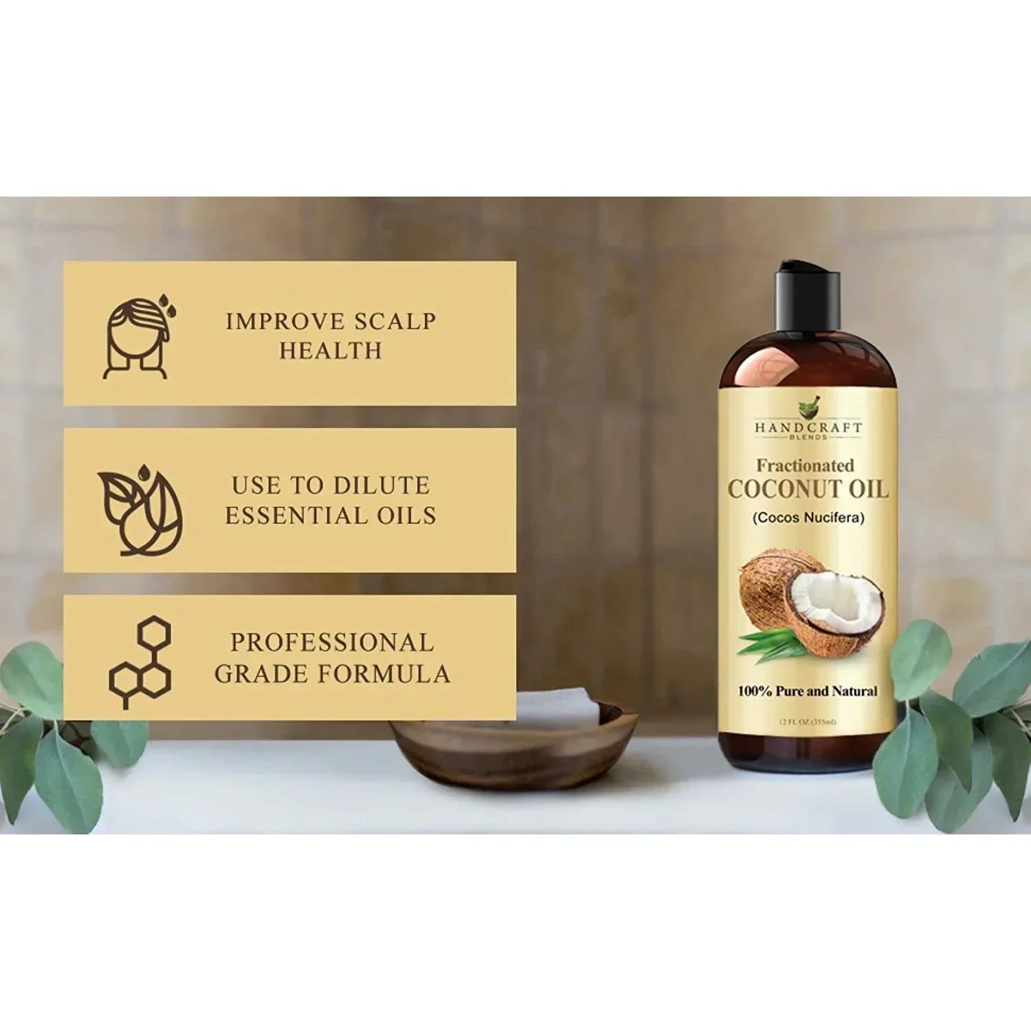 Lightweight coconut carrier oil texture on skin