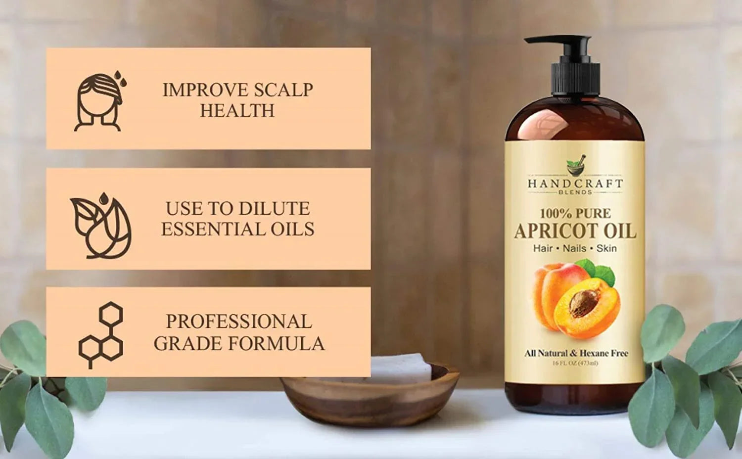 Silky apricot kernel oil texture