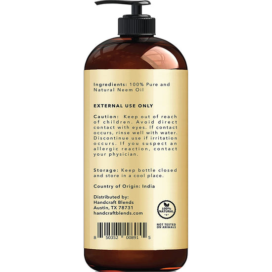 Handcraft Neem Oil – 100% Pure and Natural – 16 fl. Oz