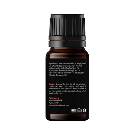 protect essential oil blends back of the bottle with ingredients and caution