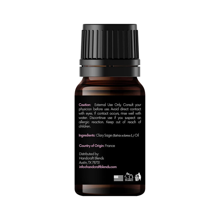 clary sage essential oil back of the bottle