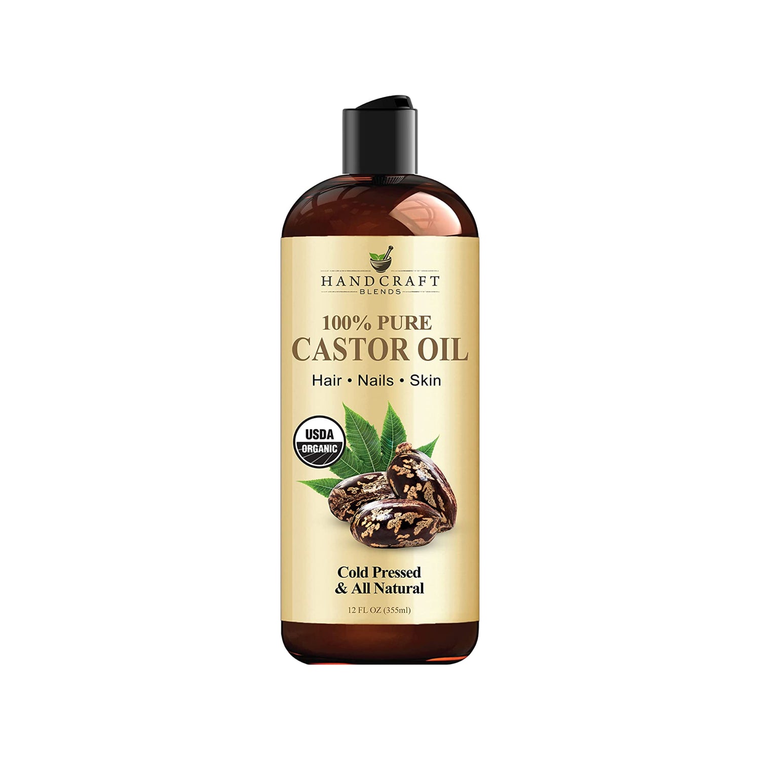 castor oil bottle front
