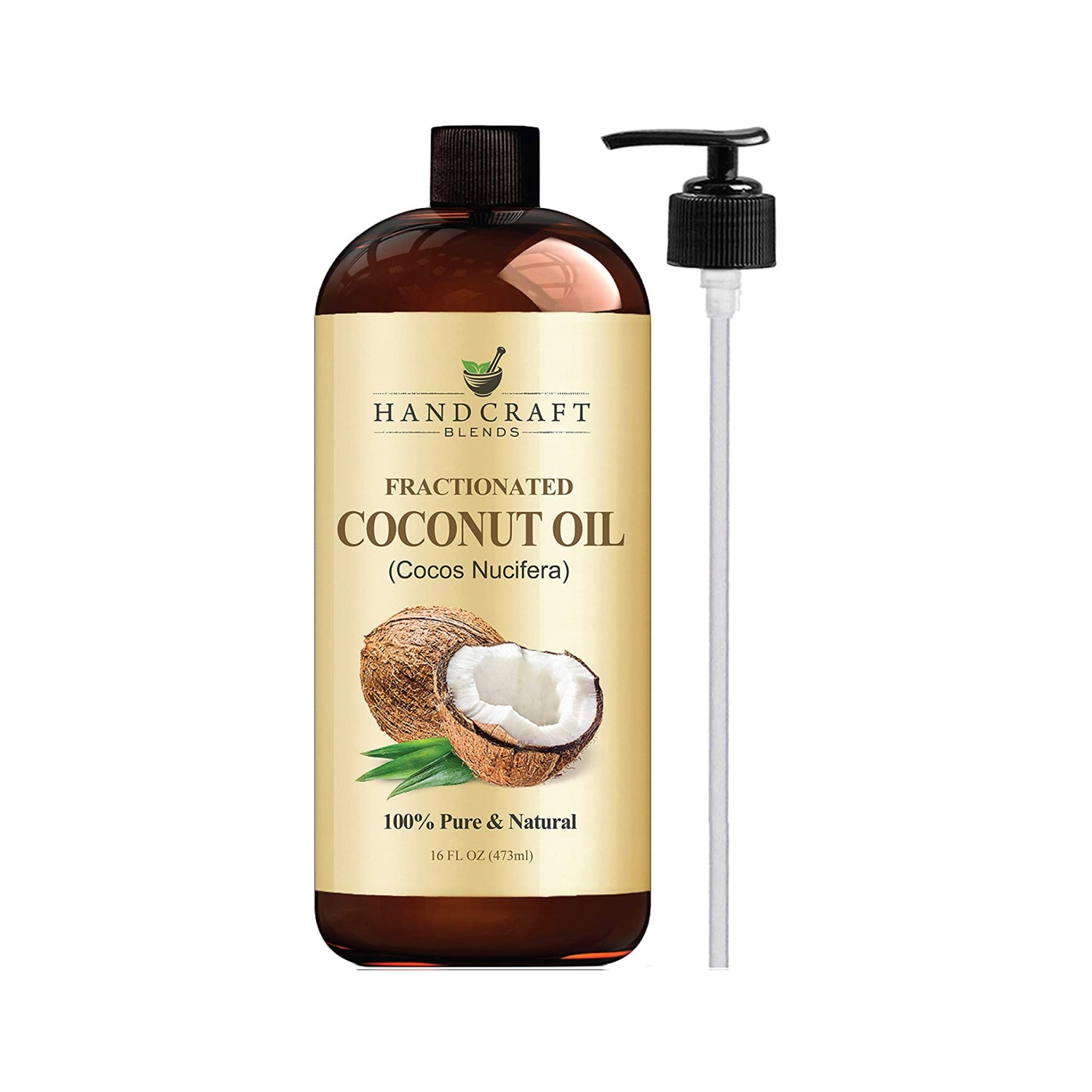 fractionated coconut oil with tube on the side