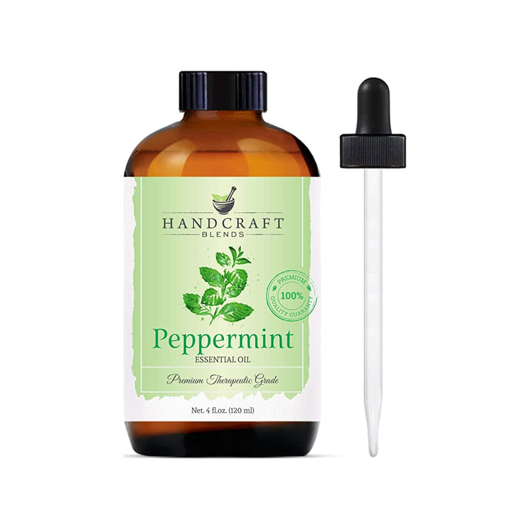 peppermint essential oil bottle front